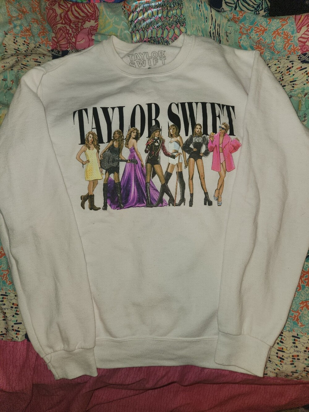Taylor Swift Eras White Crewneck Sweatshirt *stained